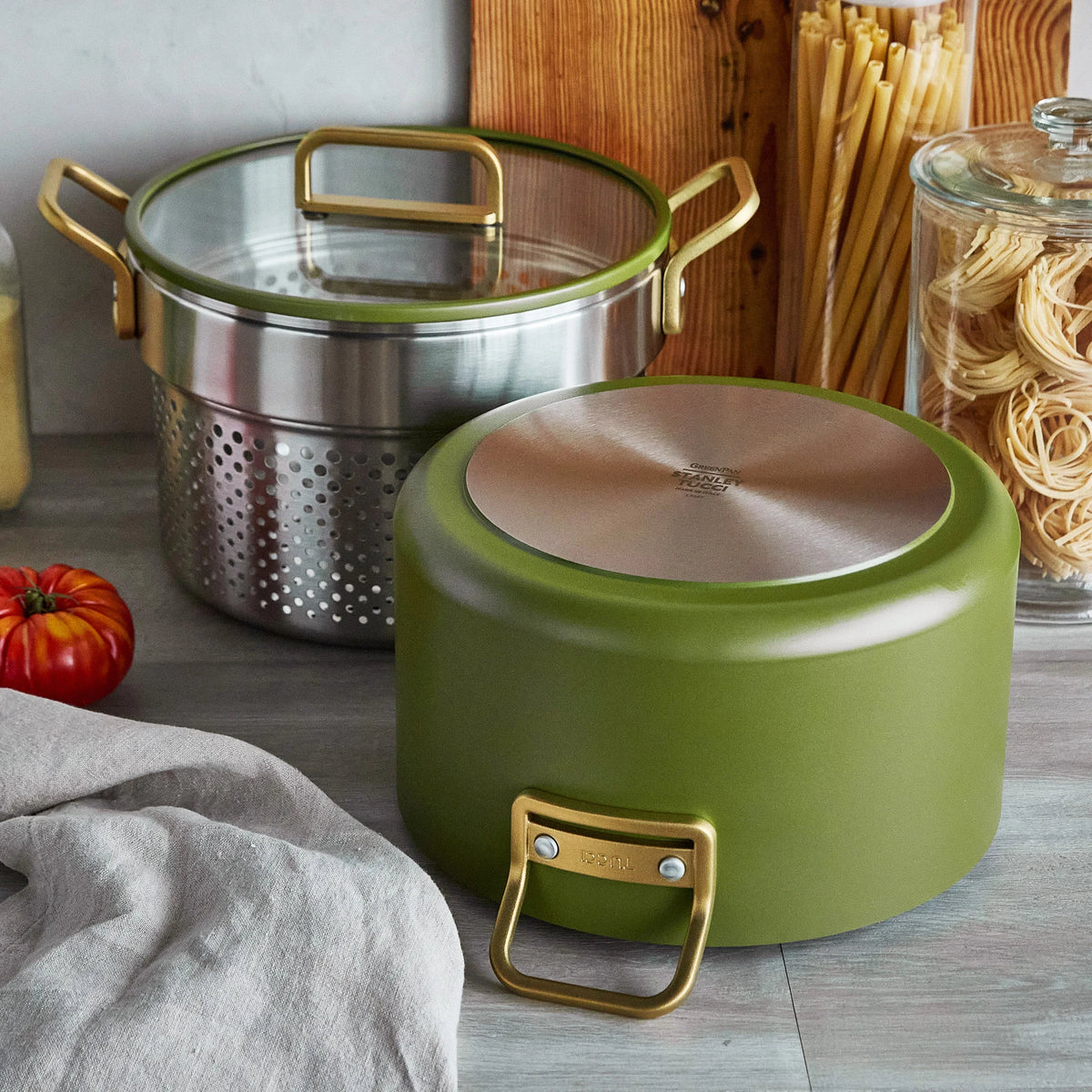 Stanley Tucci™ Ceramic Nonstick 11-Piece Cookware Set | Tuscan Olive