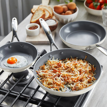 Valencia Pro Ceramic Nonstick 11-Piece Cookware Set | Cream