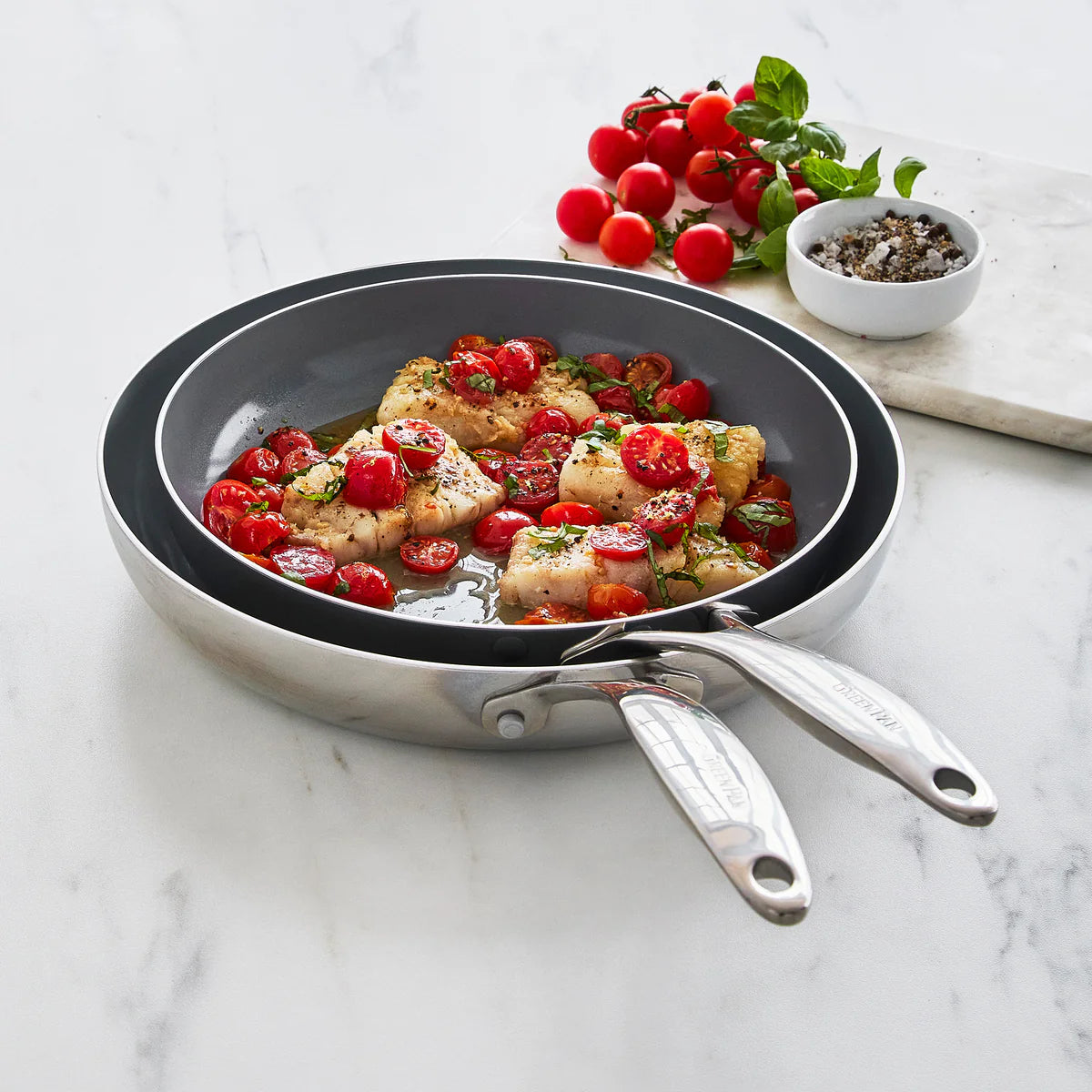Valencia Pro Stainless Steel 8" and 10" Frypan Set