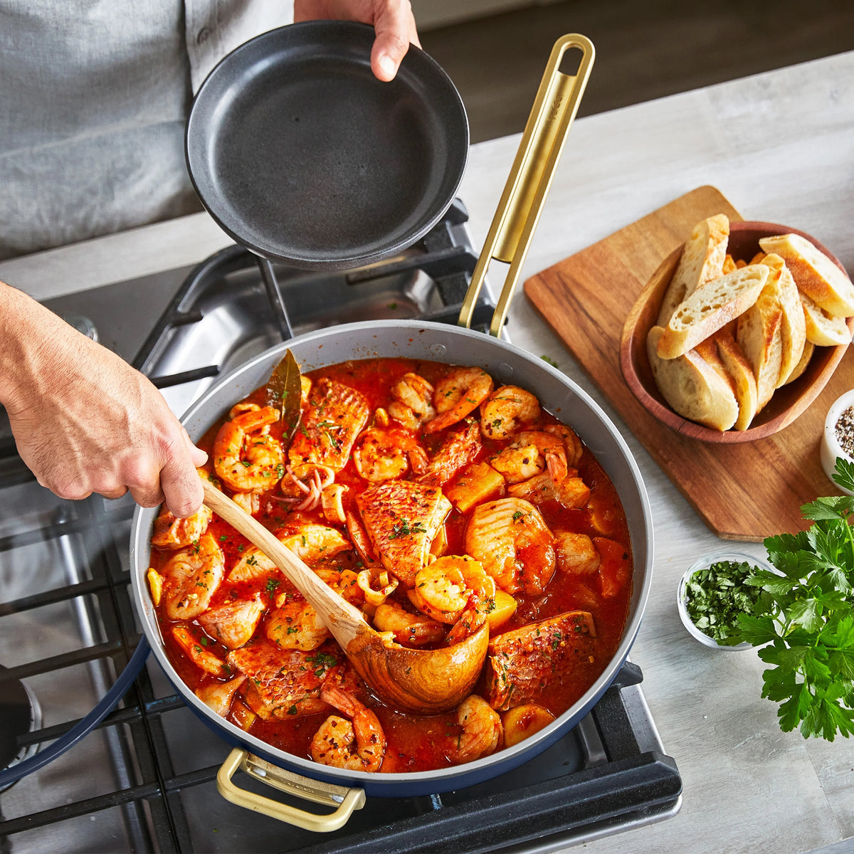 Stanley Tucci™ Ceramic Nonstick 6.5-Quart Essential Stanley Pan | Marino Blue