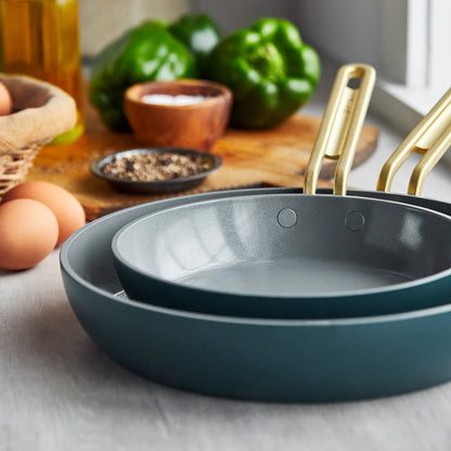 Stanley Tucci™ Ceramic Nonstick 8" and 10" Frypan Set | Venetian Teal