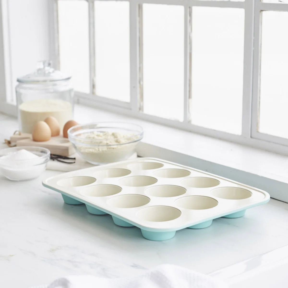 GreenLife Ceramic Nonstick Muffin Pan | Turquoise