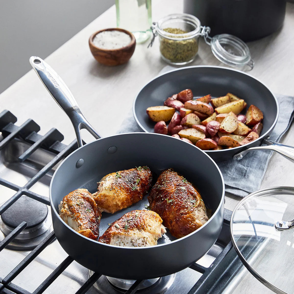 Valencia Pro Ceramic Nonstick 11-Piece Cookware Set | Gray