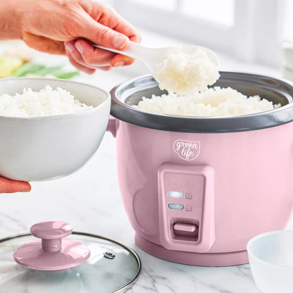 GreenLife 6-Cup Rice Cooker | Pink