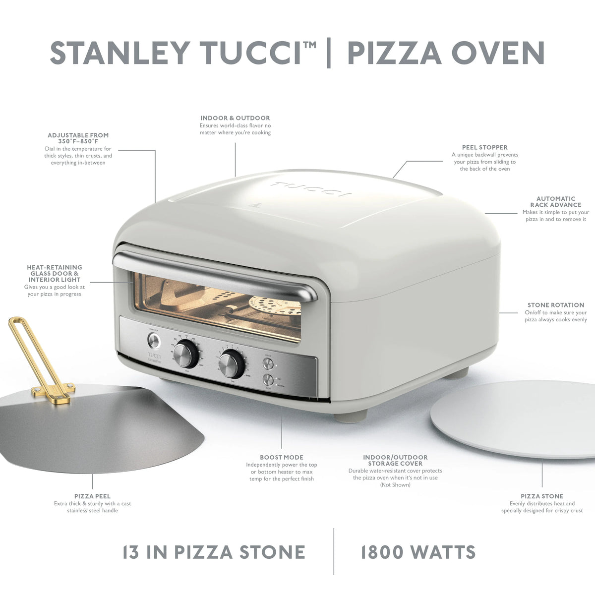 Stanley Tucci™ Indoor and Outdoor Pizza Oven | Carrara White