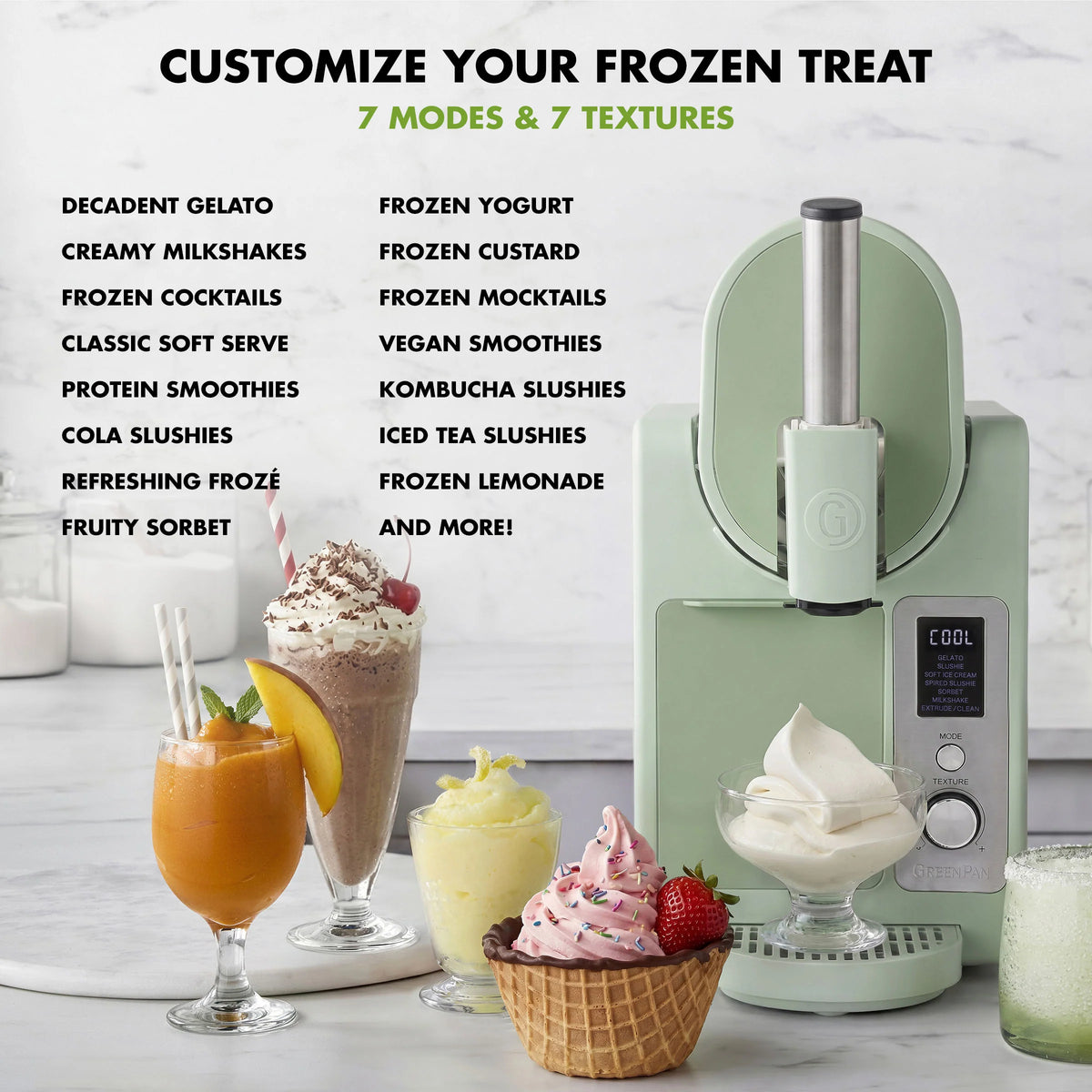 Frost Pro 16-in-1 Ice Cream, Gelato & Frozen Drink Maker | Pistachio
