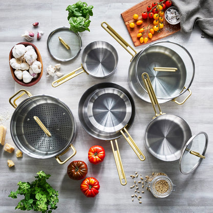 Stanley Tucci™ Uncoated Stainless Steel 11-Piece Cookware Set