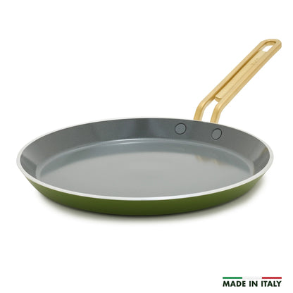 Stanley Tucci™ Ceramic Nonstick 10" Crepe and Omelette Pan | Tuscan Olive