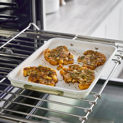 Reserve Bakeware 2-Piece 13" x 9" Quarter Sheet Pan Set | Cream