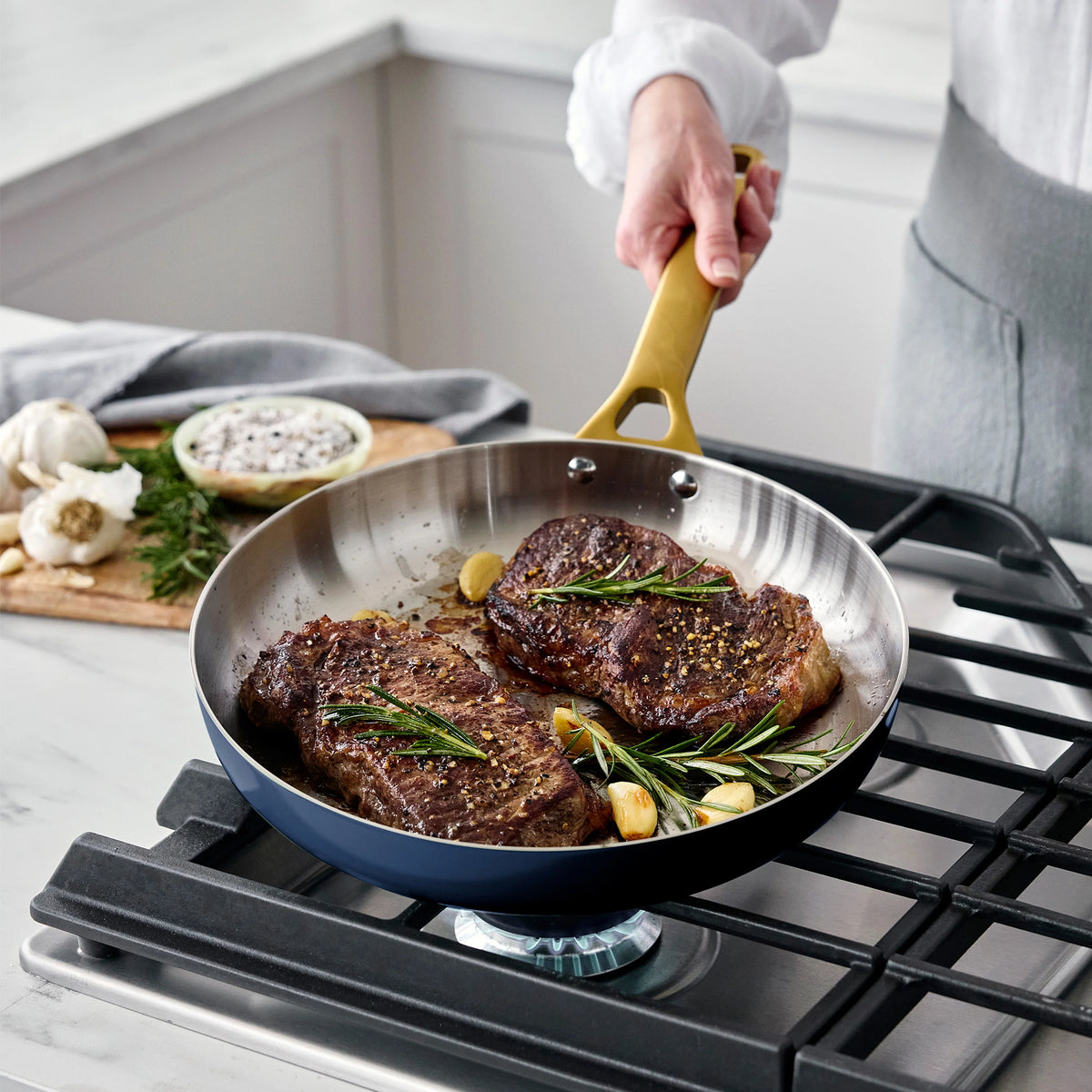 Reserve Pro Uncoated Stainless Steel 12-Piece Cookware Set | Twilight