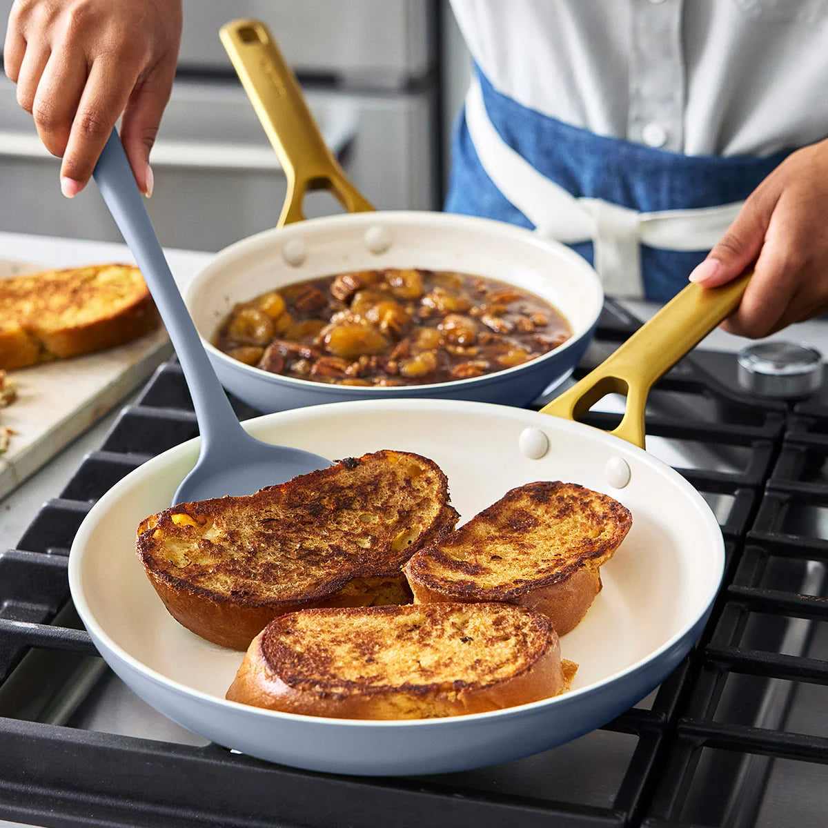 Reserve Pro Ceramic Nonstick 10" and 12" Frypan Set | Ocean