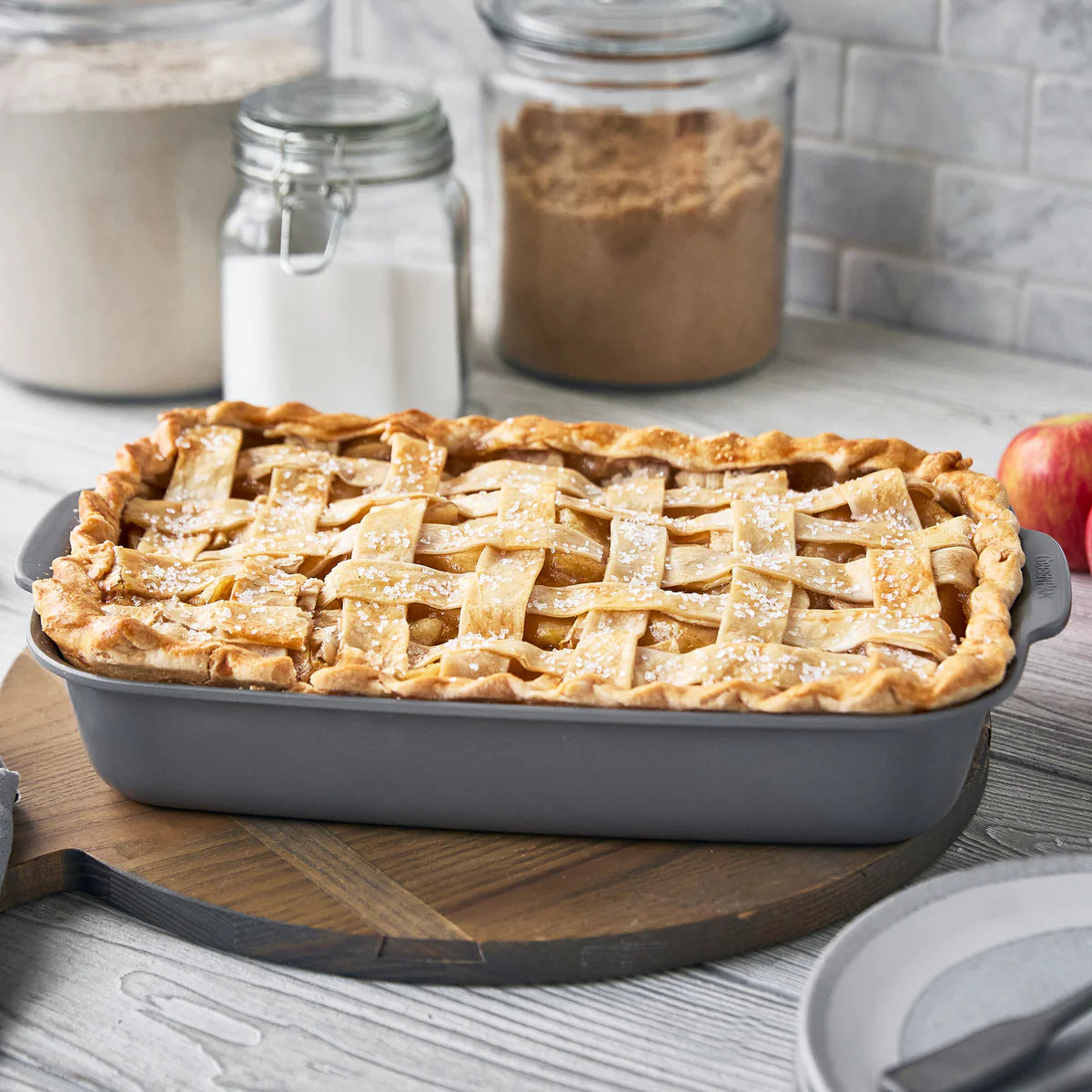 Premiere Ovenware Ceramic Nonstick 2-Piece Cake Pan Set | Gray