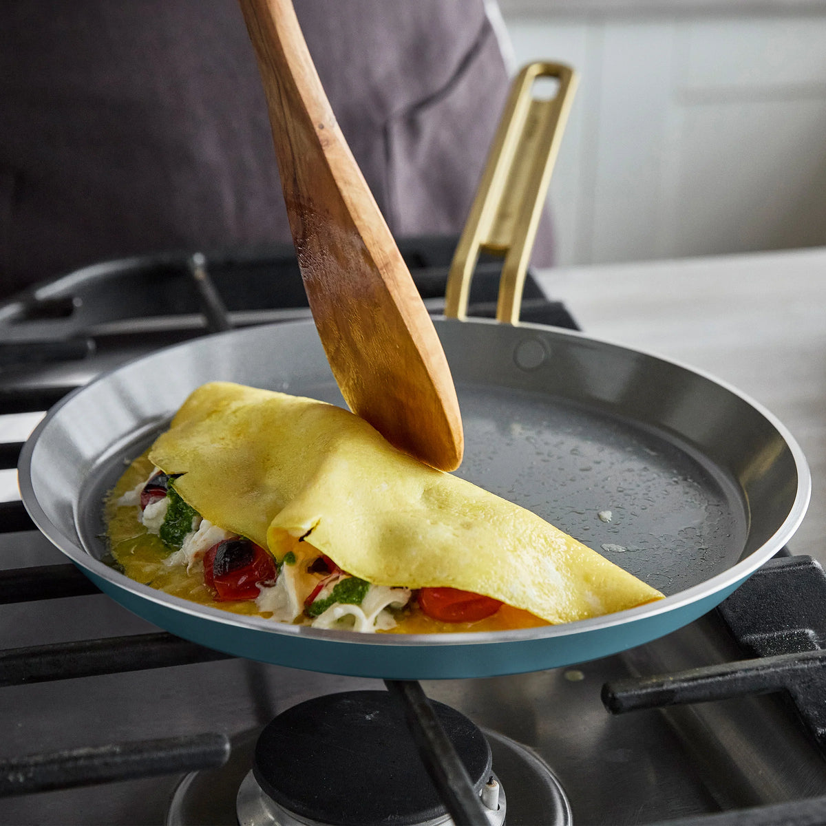 Stanley Tucci™ Ceramic Nonstick 10" Crepe and Omelette Pan | Venetian Teal