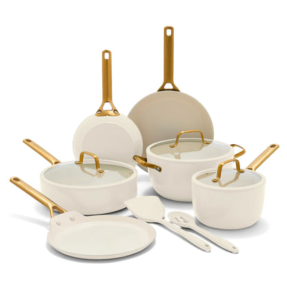 Reserve Pro Ceramic Nonstick 11-Piece Cookware Set | Cream