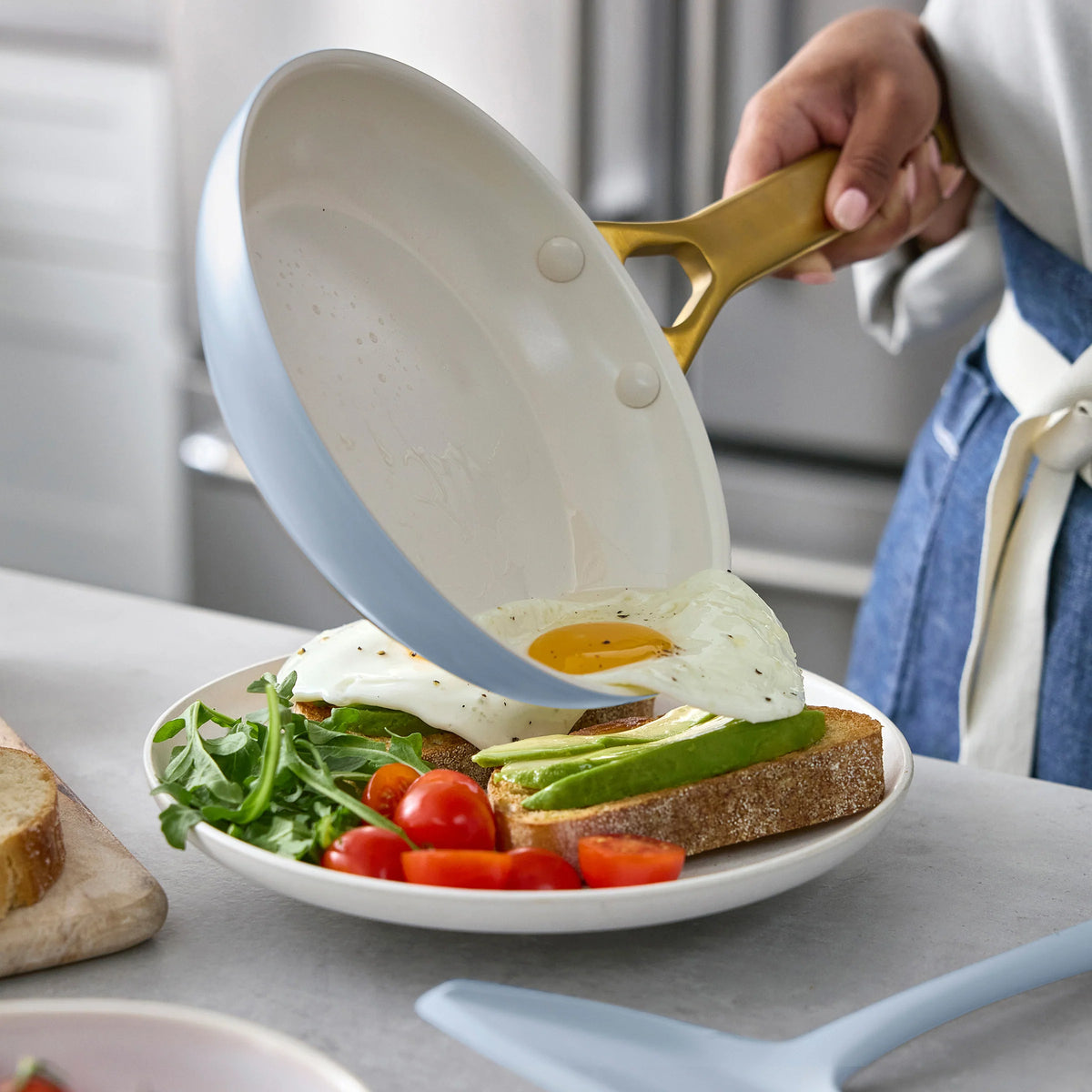 Reserve Pro Ceramic Nonstick 8", 10" and 12" Frypan Set | Glacier