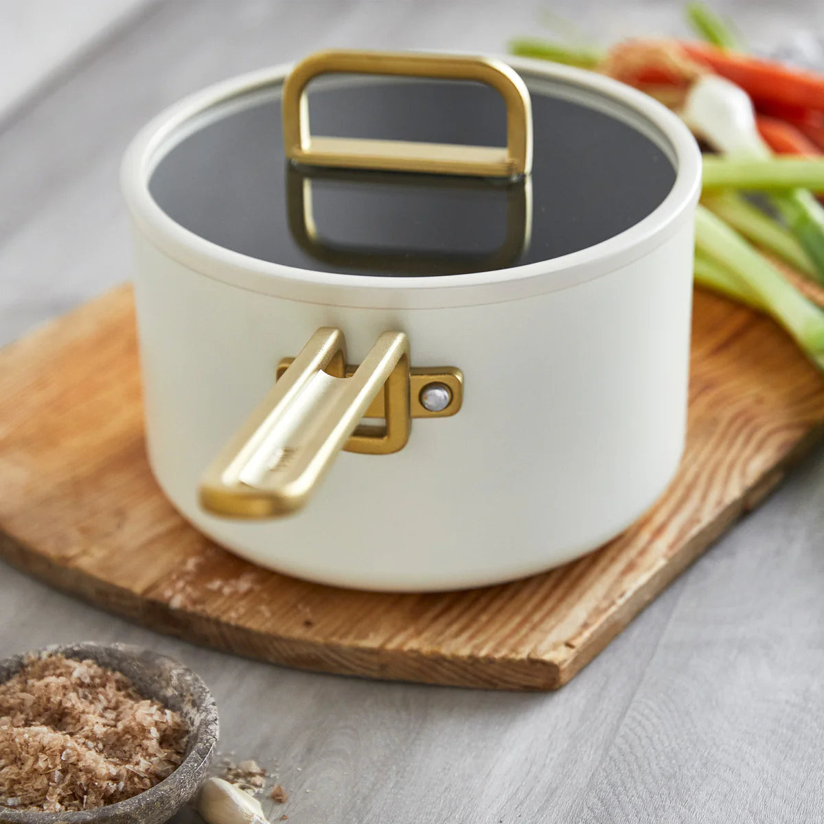 Stanley Tucci™ Ceramic Nonstick 4-Piece Chef Set | Carrara White