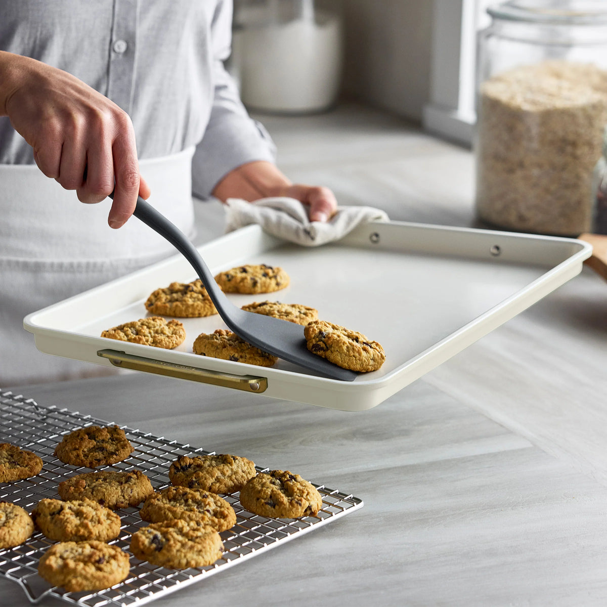 Reserve Bakeware 13" x 18" Half Sheet Pan | Cream