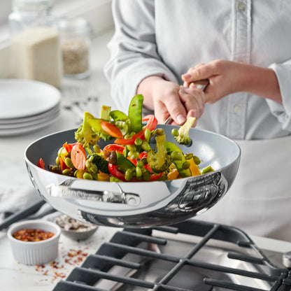 Valencia Pro Stainless Steel 12" Wok with Lid