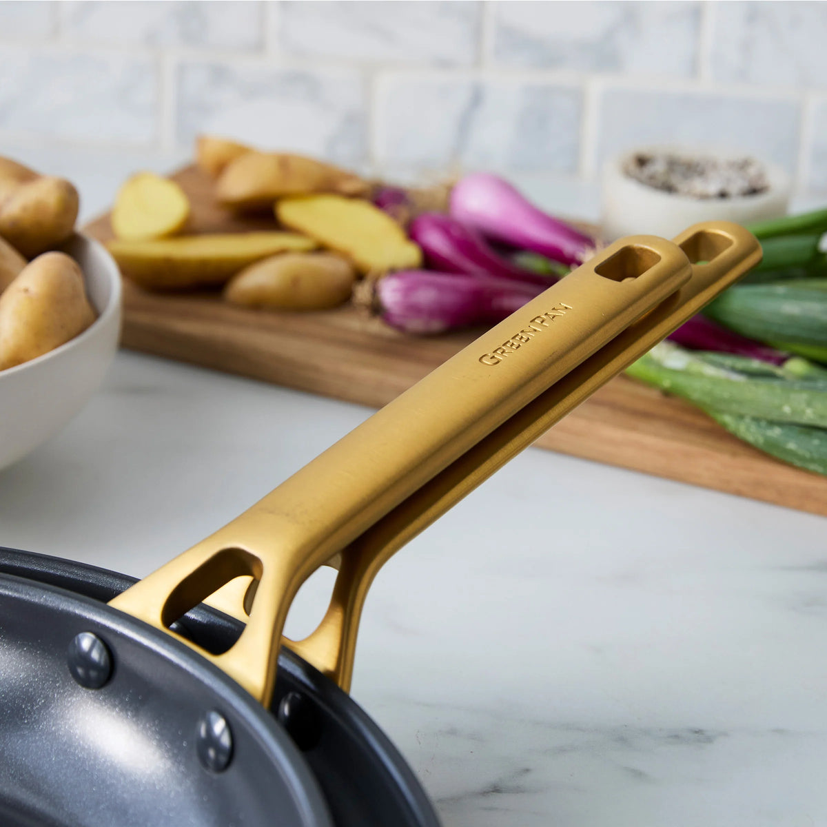 Reserve Pro Ceramic Nonstick 8", 10" and 12" Frypan Set | Black