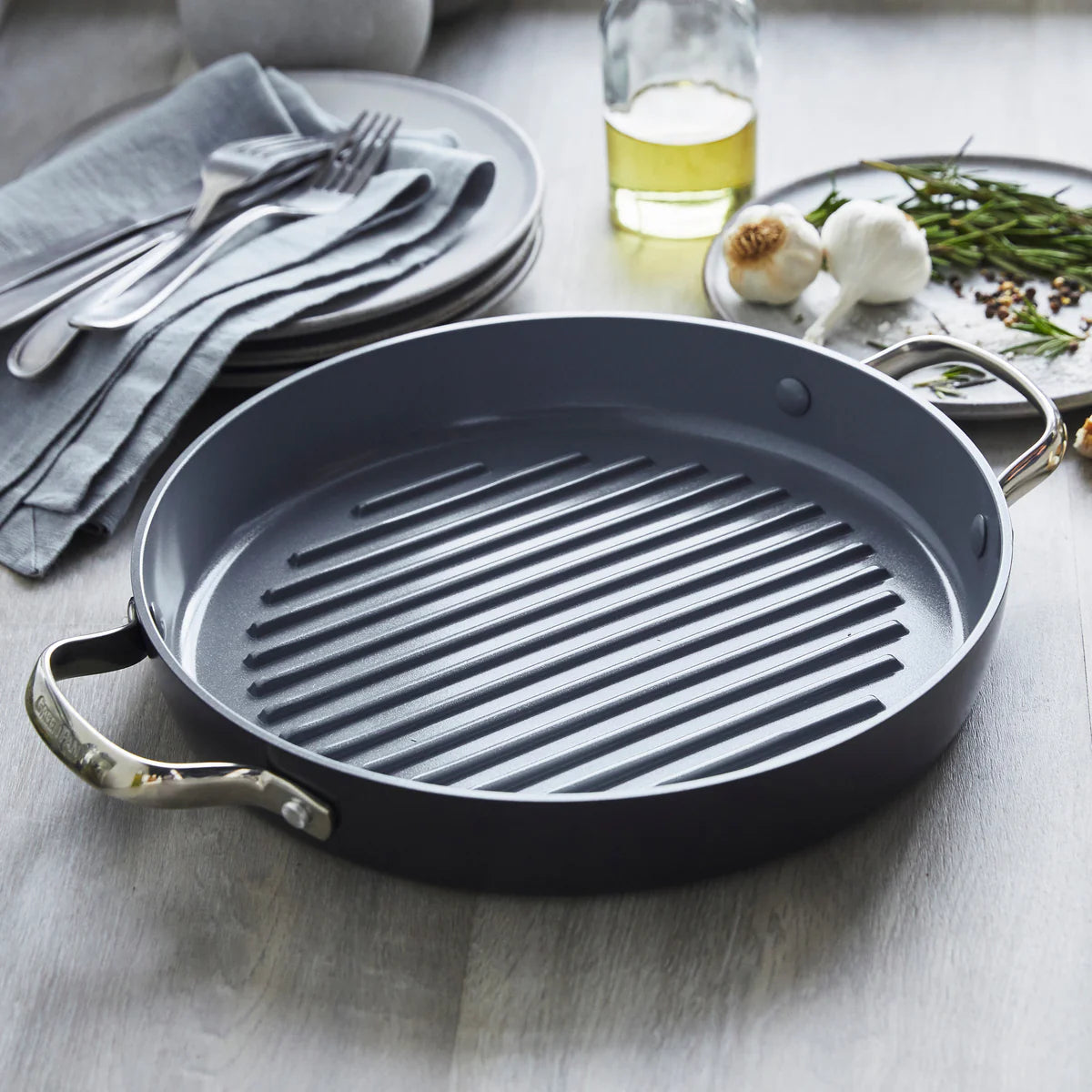 Valencia Pro Ceramic Nonstick 11" Round Grill Pan