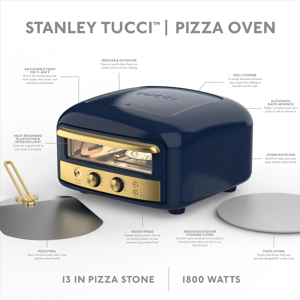 Stanley Tucci™ Indoor and Outdoor Pizza Oven | Marino Blue