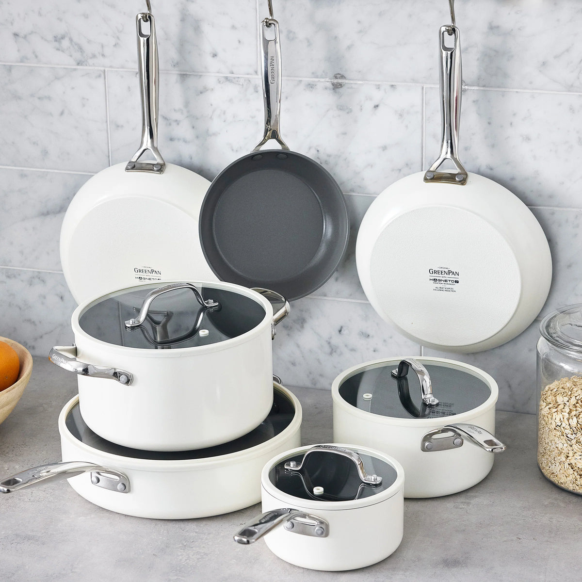 Eras Ceramic Nonstick 11-Piece Cookware Set | Cloud Cream