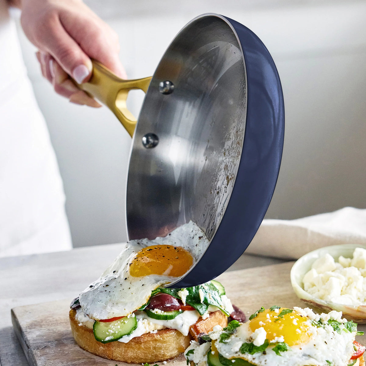 Reserve Pro Uncoated Stainless Steel 10" and 12" Frypan Set | Twilight