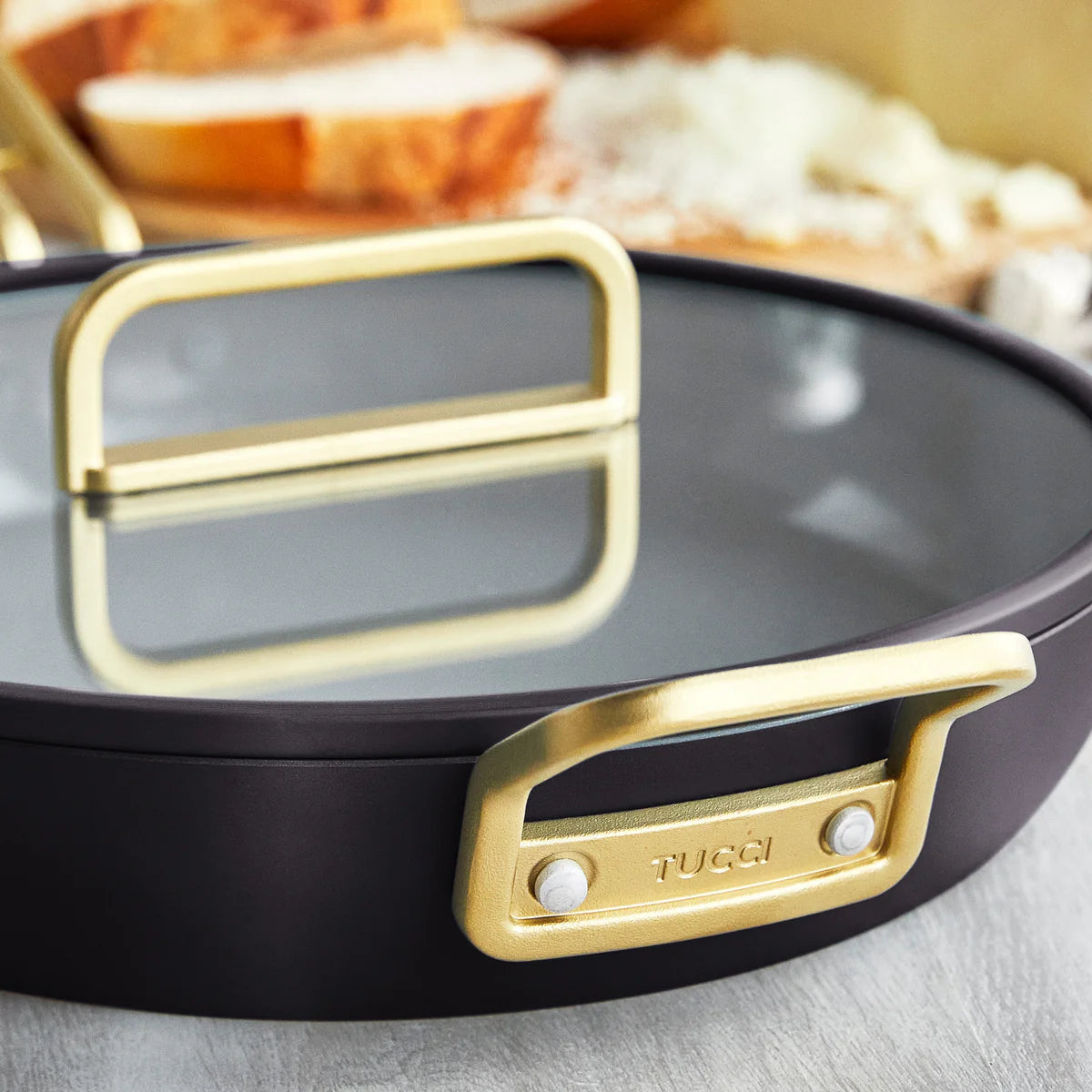 Stanley Tucci™ Ceramic Nonstick 12" Frypan with Lid | Calabrian Fig
