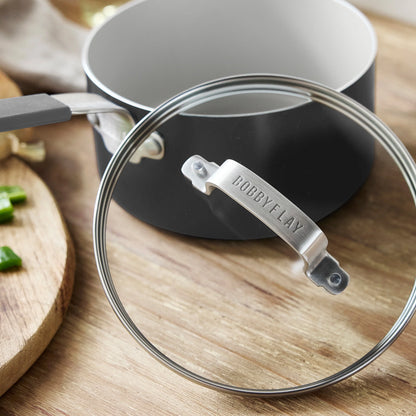 Bobby Flay by GreenPan Professional Ceramic Nonstick 1.6-Quart Saucepan with Lid | Graphite