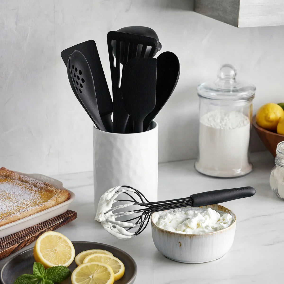 Premiere Silicone 8-Piece Utensil and Crock Set | Black