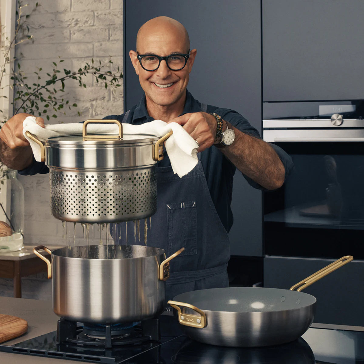 Stanley Tucci™ Mixed Material Stainless Steel 11-Piece Cookware Set