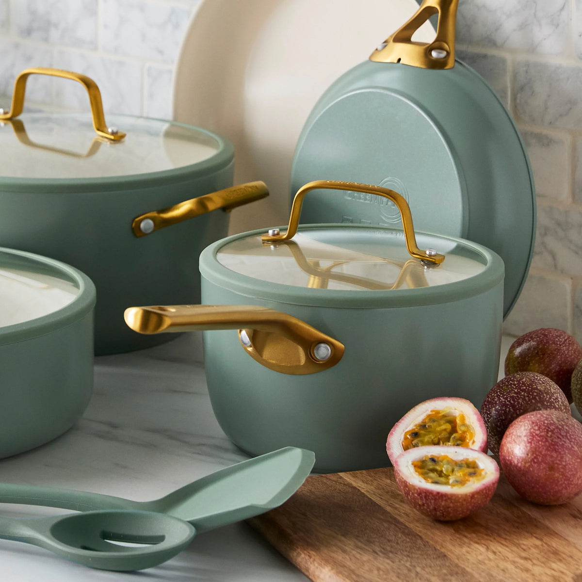 Reserve Pro Ceramic Nonstick 11-Piece Cookware Set | Moss